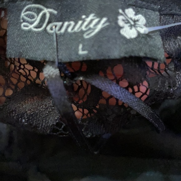 Beautiful Black Lace Dress with Sheer Panel /Large - Picture 10 of 11